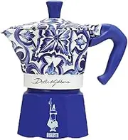 Bialetti Dolce & Gabbana Mocinduction Blue Mediterraneo 4 Cup Induction (Coffee Maker, Espresso Makinetta)