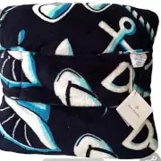 Vera Bradley Fleece Travel Blanket Pillow Shore Enough Pattern Retired