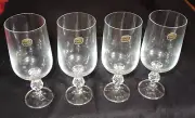 Set of 4 - Bohemia Crystal Glasses Cascade Czechoslovakia NEW