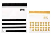 IKEA ISTAD Resealable Snack Bags 60 Pack 14oz & 34oz Sizes Storage Freezer Bags