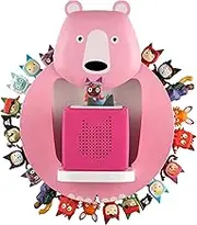 Children's Shelf Compatible for Toniebox and for Tonies for Over 30-48 Figures - Wall Shelf for The Music Box - for Playing and Collecting - for Children's Baby Rooms (Pink)