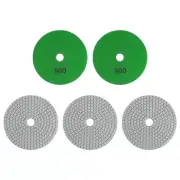 5pcs 5-Inch Grit 800 Diamond Polishing Pads Wet/Dry for Stone Concrete Marble