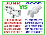 SHOWER ARM MOUNT - HEAVY DUTY ABS THERMOPLASTIC NOT THERMOSET WHICH WILL CRACK!