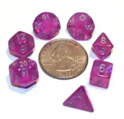 New 7 Piece 10mm Miniature Stardust Polyhedral Dice Set – Purple
