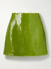 [16ARLINGTON] 16ARLINGTON - Este Sequined Tulle Mini Skirt - Sage green - UK 14 UK 14 Green
