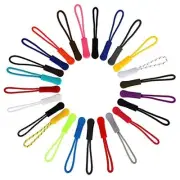 Zipper Pulls, 25 Colors Zipper Tags Strong Nylon Cord Pull Tab Replacement