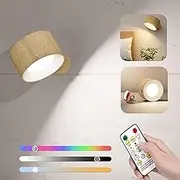 BLAZDEVE LED Indoor Wall Light, Rechargeable Battery Wall Lamp, 360° Rotation with 3 Color Modes 3 Brightness Levels Touch Control, Wall Mounted Lamp for Bedside Lamp, Corridor, Stairs