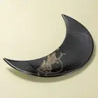 Mino ware Japanese Cuisine Black Oribe Crescent-Shape Appetizer Plate Gold Japan