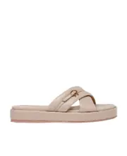 Logo flat sandals 37.5,37,38 Nude