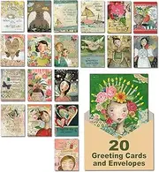 Leanin' Tree, The Art of Kelly Rae Roberts, Greeting Cards Assortment Box, All Occasion Cards Assortment Box with Envelopes (20 Cards, 22 Envelopes)