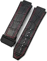 [AEHON] 20mm 22mm Cowhide Rubber Watchband 25mm * 19mm，For Hublot Watch Strap Calfskin Silicone Bracelets sport