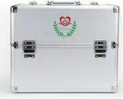TDSORTON First Aid Kit 3 Tier Portable Large Space with Security Lock Aluminum Alloy First Aid Box, Lockable with Handle and Shoulder Strap Empty Medicine Box Aluminum Medical Box
