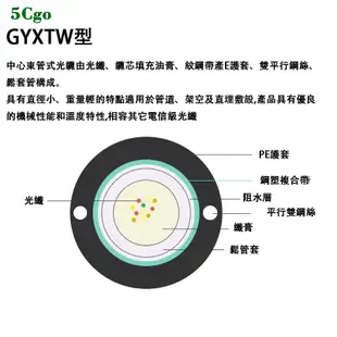 5Cgo【含稅】戶室外單模光纜線GYXTW 4芯 6芯 8芯 12芯24 36 48 96纖芯鎧裝光纖0.7 0.8線徑