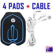 Omron compatible ELECTRODE TENS PADS CABLE WIRE LEAD CORD + 7cm x 5cm x 4 PADS