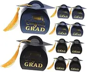 DOITOOL 10pcs Box Graduation Caps Candy Boxes with Tassels Creative Party Favors for Graduation Candy Holders for Treats for Celebrations Events