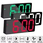 LED Digital Alarm Clock Mirror Display Snooze Temperature Time Table Desk Decor