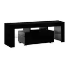 TV Cabinet Entertainment Unit Stand RGB LED Gloss Furniture 130cm Black
