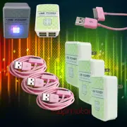 3X 4 USB PORT HUB AC WALL ADAPTER+6FT CABLE POWER CHARGER SYNC PINK GALAXY TAB