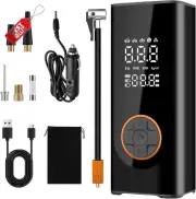 Portable Air Compressor 150PSI Tire Inflator 6000mAh Cordless Dual Power for Car