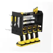 Power Tool Organizer, Wall Mount 3-Layer Metal Tool Shelf with 6 Hooks, Drill
