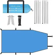 Car Awning Canopy, Tailgate Canopy Car Tent, Car Tent Waterproof and UV Resistant, Awning Tailgate Porch Vehicle Sun Shelter Tent with Stakes & Ropes for Camping Beach Outdoor Travel