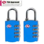 TSA Approved 4 Digit Luggage Combination travel Lock Alloy Body Padlock (2 Pack)