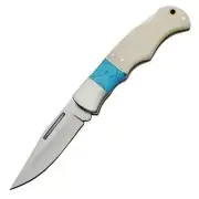 Rite Edge Brave Lockback White Bone Folding Knife