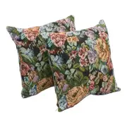 Blazing Needles Tapestry Throw Pillow 17In Potpourri Floral 2 Count