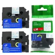 2/Pack 12mm Blue on Clear Tape for P-touch Model PT1890, PT-1890 Label Maker
