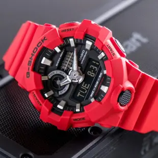 【CASIO 卡西歐】G-SHOCK 強悍粗曠時尚潮流錶-紅(GA-700-4ADR)