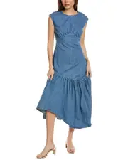 FRAME Denim Gathered Tier Hem Maxi Dress