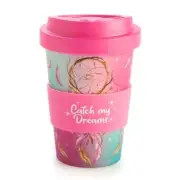 1x Eco-to-Go Bamboo Coffee Tea Eco Friendly Reusable Cup Catch My Dreams - 470ml