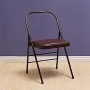 Folding Chair, Portable Home Folding Stool, Non-Slip Office Chair Event Chairs with Padded Seat for Camping Kitchen Assembly Free(Brown)