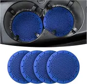 4 Pack Car Cup Holder Coaster, 2.75 Inch Diameter Non-Slip Universal Insert Coaster, Durable, Suitable for Most Car Interior, Car Accessory for Women and Men (Deep Blue)