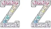 Girls Initial Letter Stud Earrings,Alphabet Earrings Jewelry for Women Zircon Simplicity Earrings