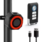 Loud Vibration Bike Alarm Rear Simple Ring COB Light Brake Sensing Power Saving
