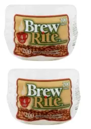 Brew Rite 4 cup coffee basket disposable filters 2 pack - 400 ct