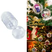 10/30Pcs DIY Fillable Plastic Christmas Ball Clear Xmas Tree Hanging Ball Xmas Tree Decor Ornament