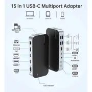 Choetech HUB-M52 15 in1 HUB docking station HDMI x 2 + USB*5 + RJ45 + DP + VGA + PD3.0 + USB-C + AUX + SD/TF Reader
