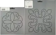 2 Quilting Stencils Heart Block Quilt Pattern Classic Motif Quilt Templates Set