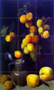 Art Georg Flegel Fruits Mural Ceramic Colorful Backsplash Bath Tile #267