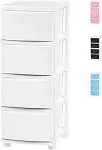 IRIS USA 4 Slim Drawer Storage, Organizer Unit for Bedroom, Closet, Kitchen, Bathroom, Laundry Room, Dorm, White Frame with Matte White Front Panels, Set of 1