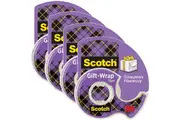 4 Pack 3M Scotch Gift Wrapping Tape Invisible Dispenser 19mmx16.5m Wrap