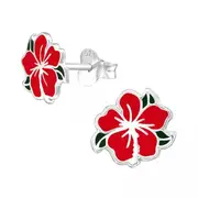 Kids Silver Rose Stud Earrings