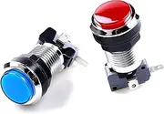 8 Pieces Arcade Game Parts Silver Plated Illuminated Push Button (Color : Multi)