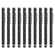 10pcs Glitter Stylus Pens for Touch Screens Metal Capacitive Pen, Black