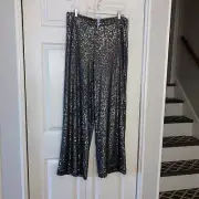 Ann Taylor Loft Side Zip Slim Pants in Sequin NWT size 12 women’s Grey