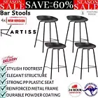 Artiss Set of 4 Metal Bar Stools Black Solid Material Counter Height Kitchen Sea