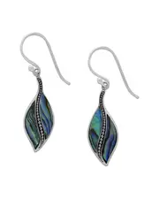 Samuel B. Silver 4.00 ct. tw. Abalone Leaf Earrings