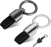Thinp 2 Pcs Car Key Chain Ring Clip,Zinc Alloy Car Key Chain Key Clip Key Fob Keychain Key Fob Holder Small Key Fob Accessory with Keyrings Zinc Alloy Buckle for Men Women(Black and Silver, Black